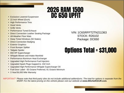 2026 RAM 1500 RAM 1500 BIG HORN CREW CAB 4X4 5'7' BOX